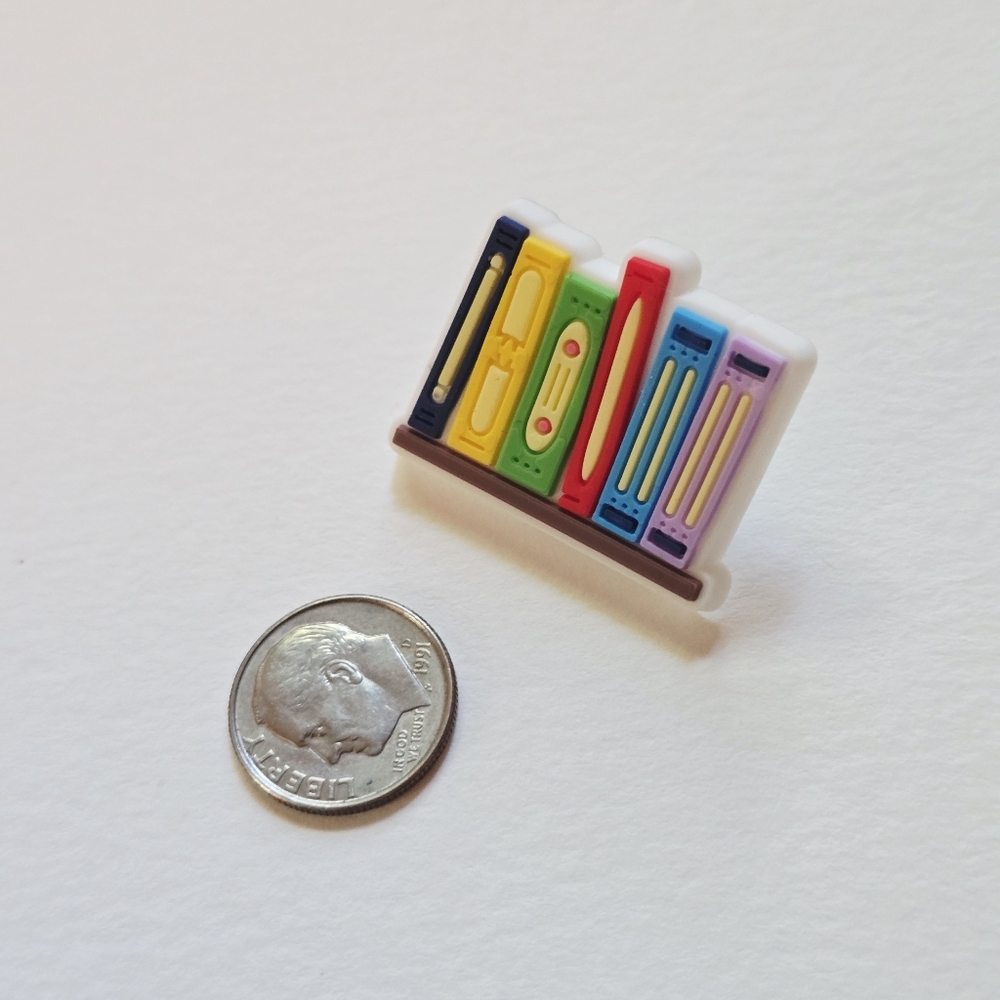 Multicolor Book Design Brooch - Picture 2 of 3